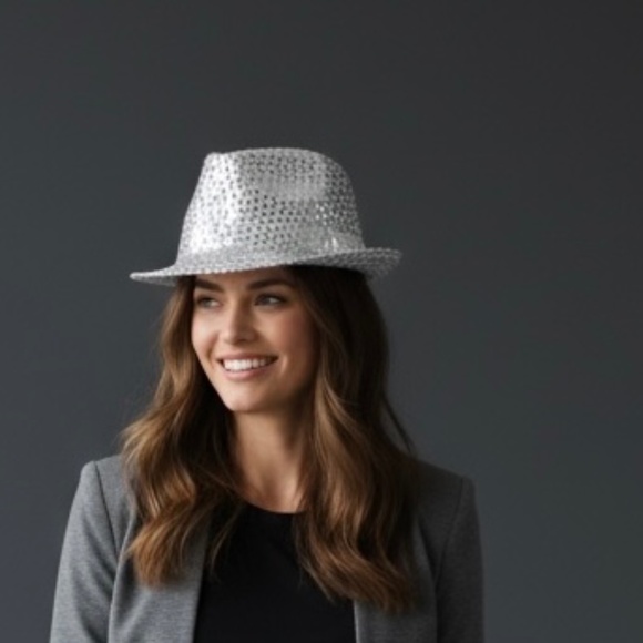 Revolution Dancewear Accessories - ✨ White Sparkle Dancer Fedora — Never Worn ✨